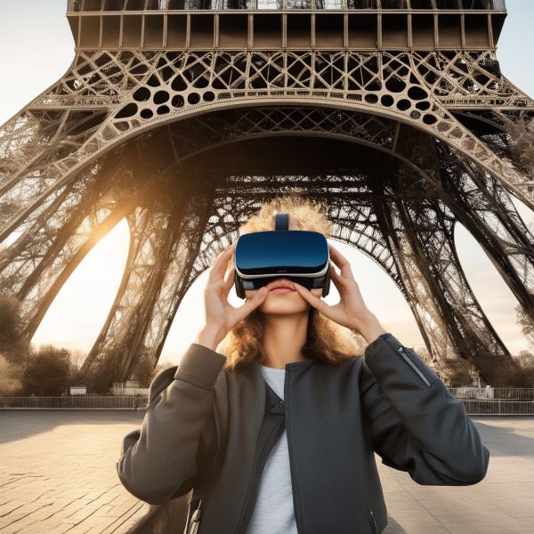 VR goggles at the Eiffel Tower